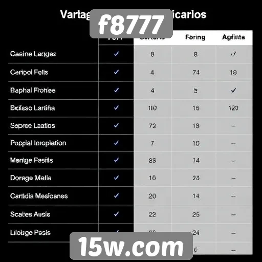 Comparativo entre f8777 e concorrentes do setor